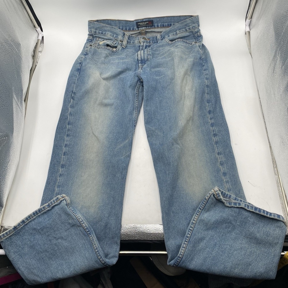 AMERICAN Eagle Outfitters Straight Whiskered Jeans Mens 33x34 EUC!